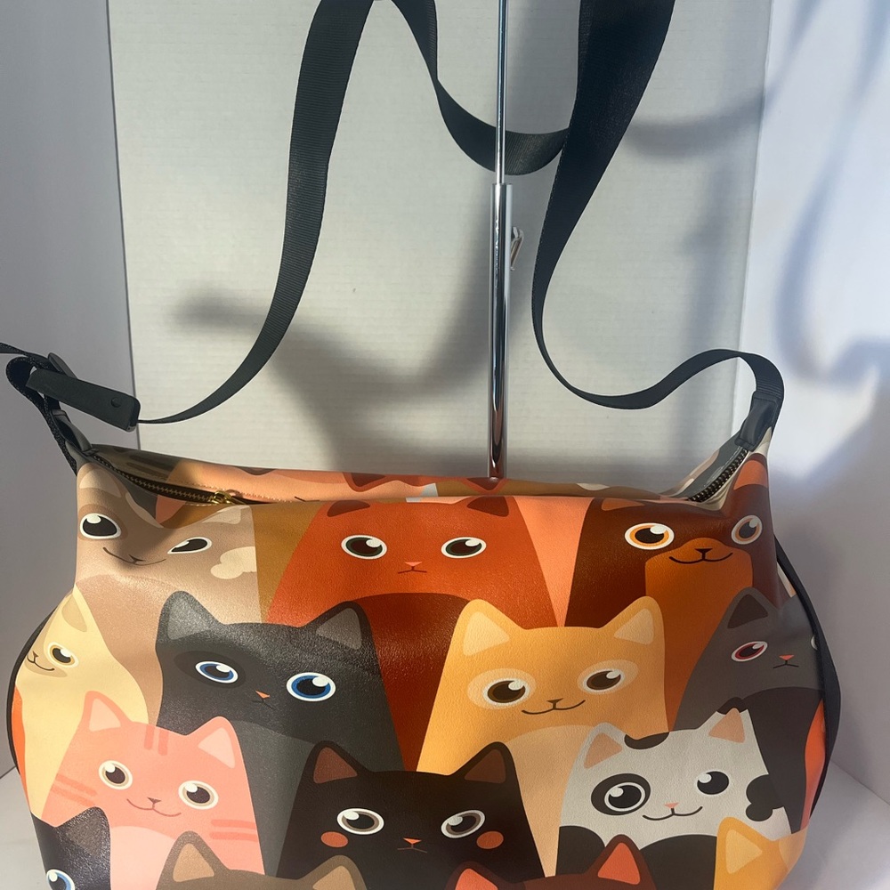 Colorful Cat Print Shoulder Bag